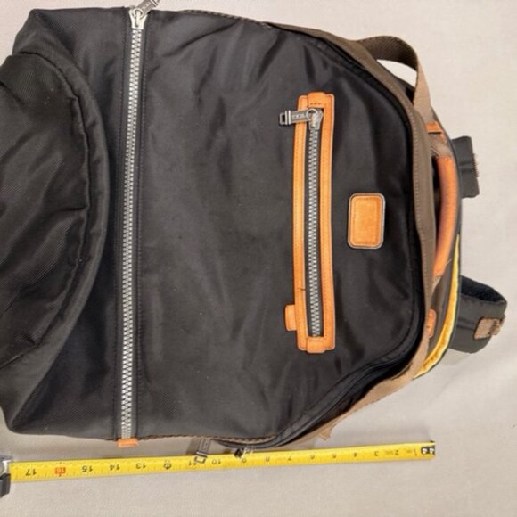 TUMI ALPHA BRAVO Cannon Backpack Black Brown Orange - Picture 11 of 12